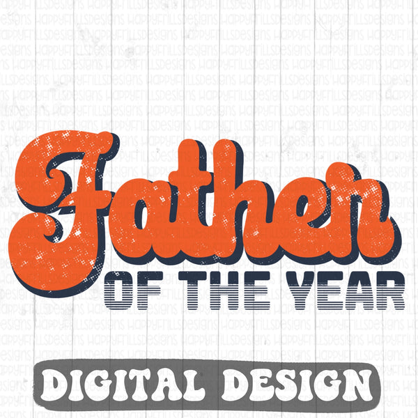 Father of the year retro style digital design