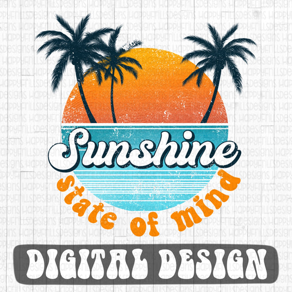 Sunshine State of Mind retro style digital design
