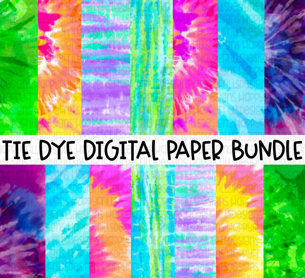 7 Tie dye digital paper bundle