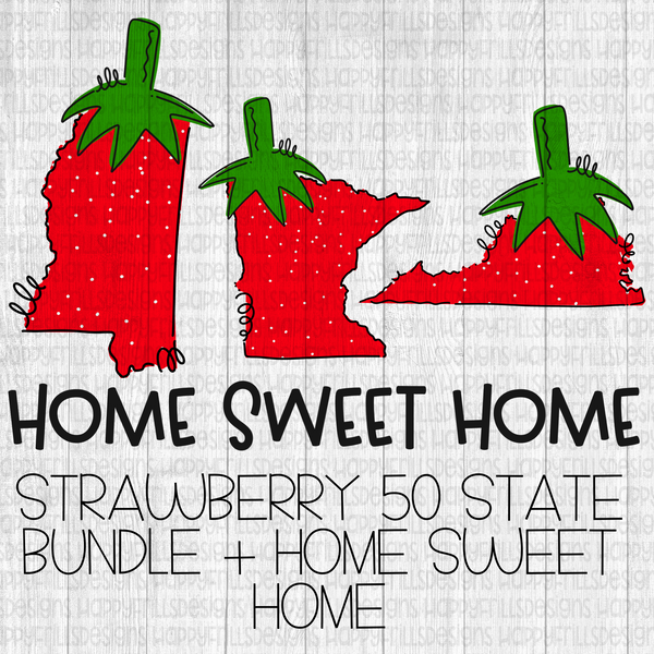 Doodle strawberry state set with bonus home sweet home