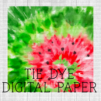 Watermelon Tie-dye Digital Paper