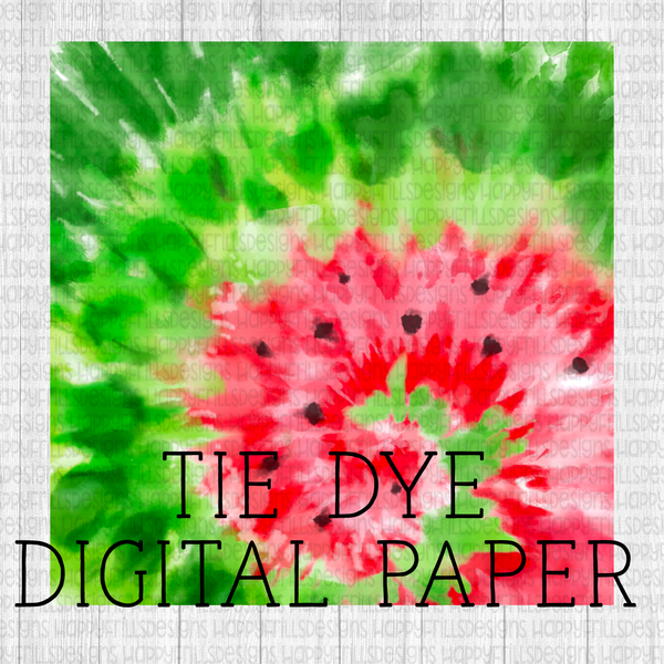 Watermelon Tie-dye Digital Paper
