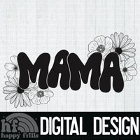 Mama with flowers - Single Color