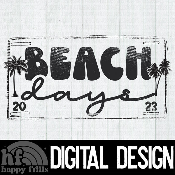 Distressed Beach Days license plate