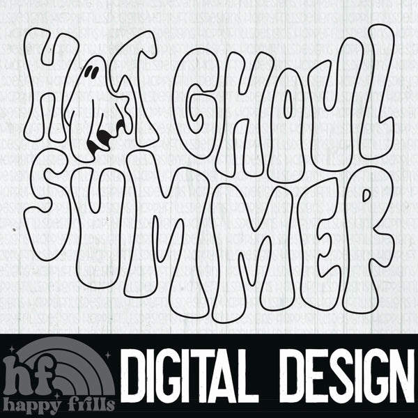 Hot ghoul summer with ghost - Handlettered