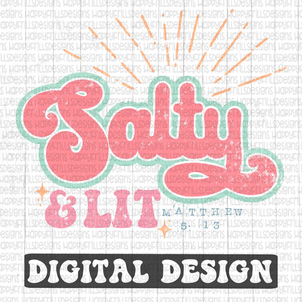 Salty and Lit retro style digital design