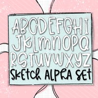 Sketch Doodle alpha set (26 individual uppercase PNGs)