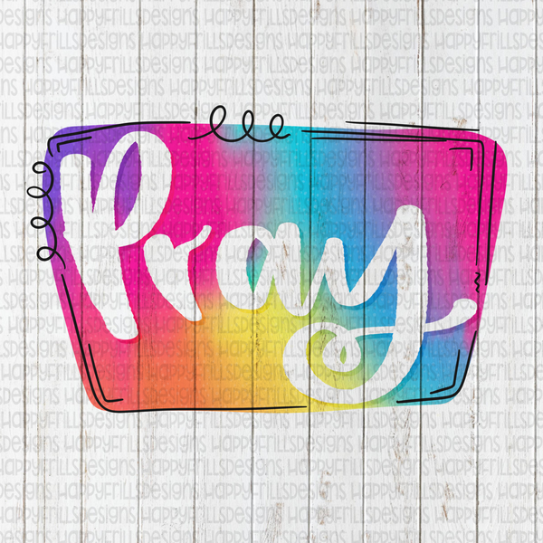 Watercolor doodle Pray