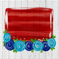 Floral red, white, and blue background element for designs