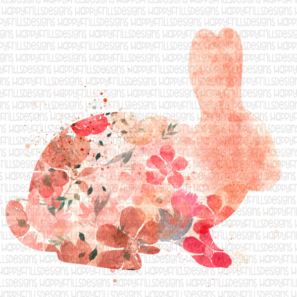 Floral Bunny watercolor