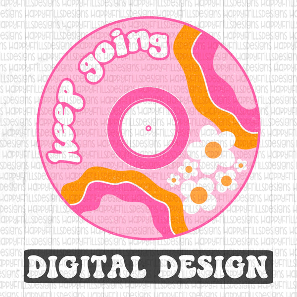 Keep going Record retro style digital design