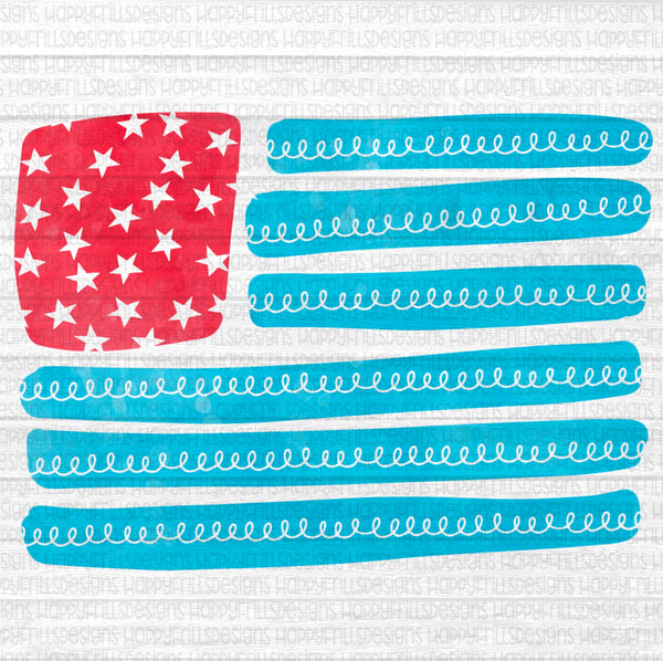 Doodle American Flag