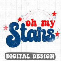 Oh My Stars retro style digital design