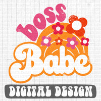 Boss Babe retro style digital design