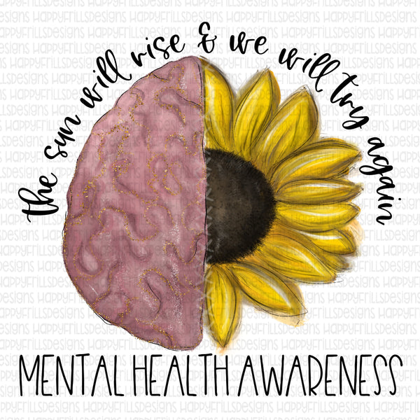 Mental Health Awareness with sunflower
