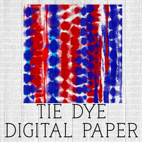 Red, white, and blue tie dye digital paper