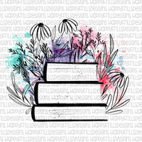 Floral Watercolor Book Stack
