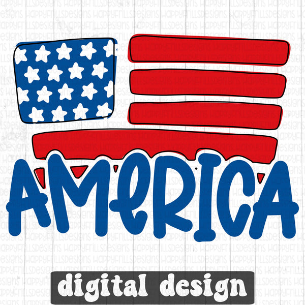 America doodle digital design