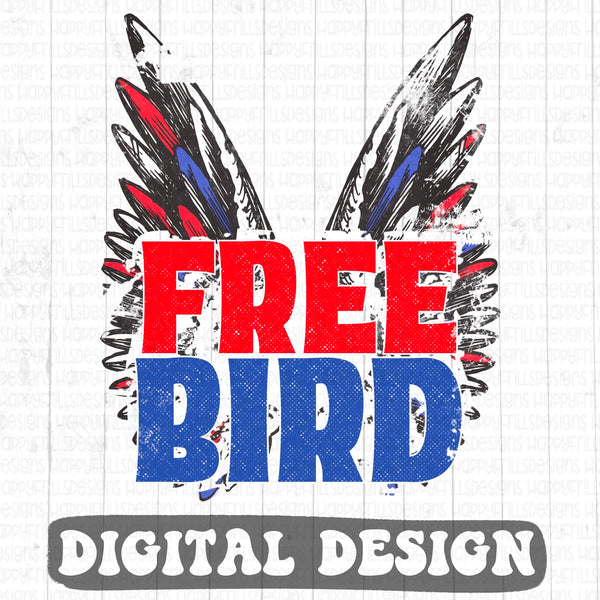 Free Bird wings retro style digital design