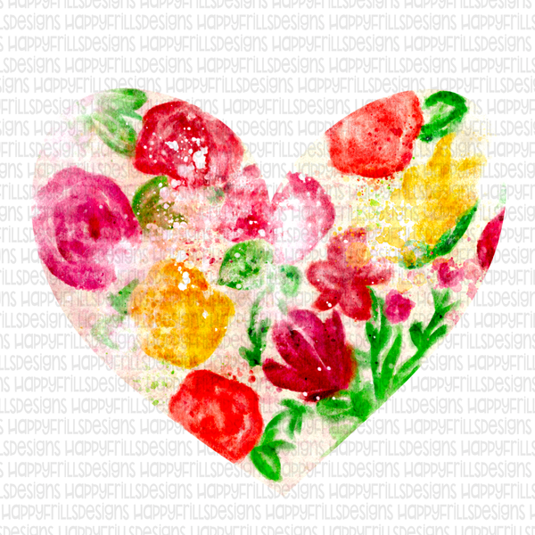 Floral Heart watercolor