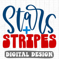Stars and Stripes retro style digital design