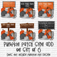 Pumpkin Patch Sign Pack of 6