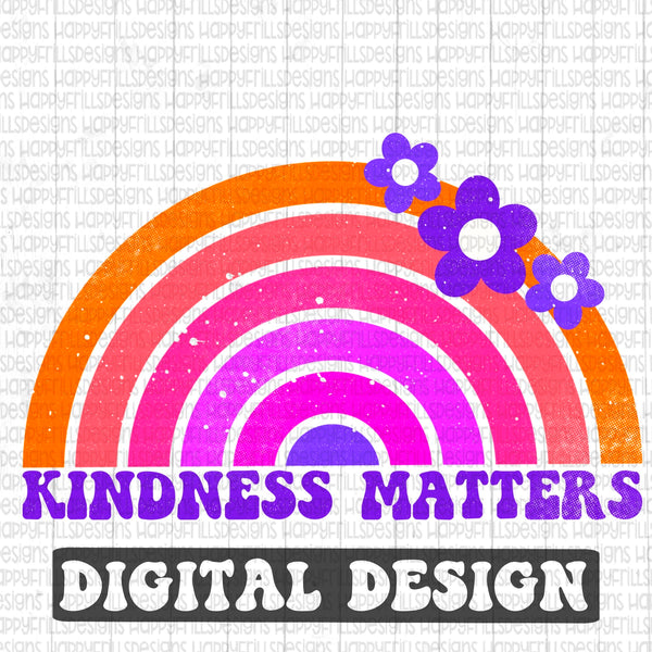 Kindness Matters retro style digital design