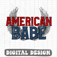 American Babe retro style digital design