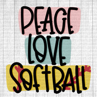 Peace love softball