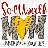 Softball mom with leopard print