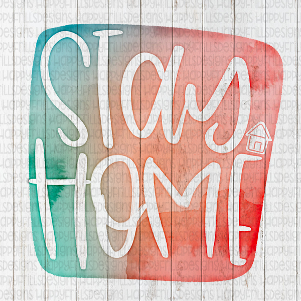 Watercolor Stay Home