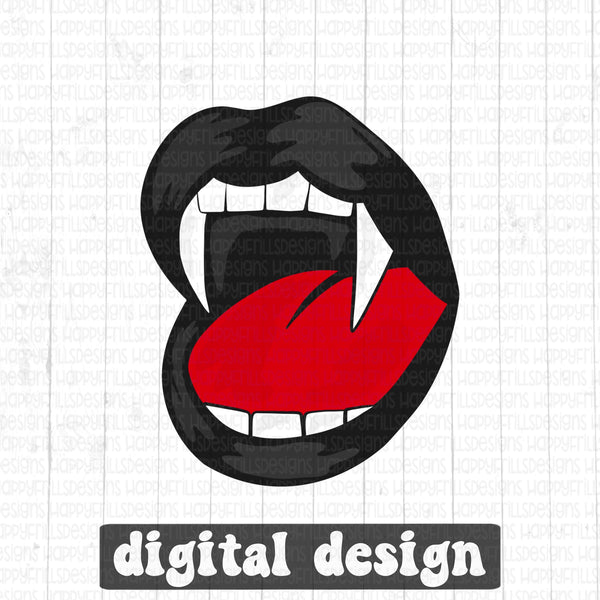 Vampire lips digital design