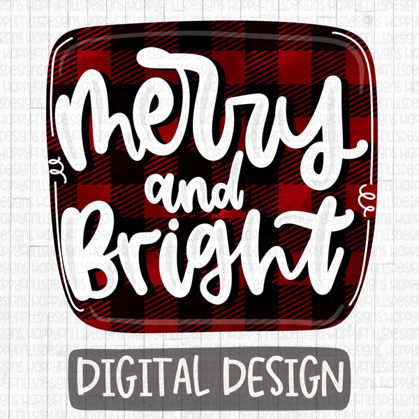 Red and black Buffalo Plaid Merry and Bright