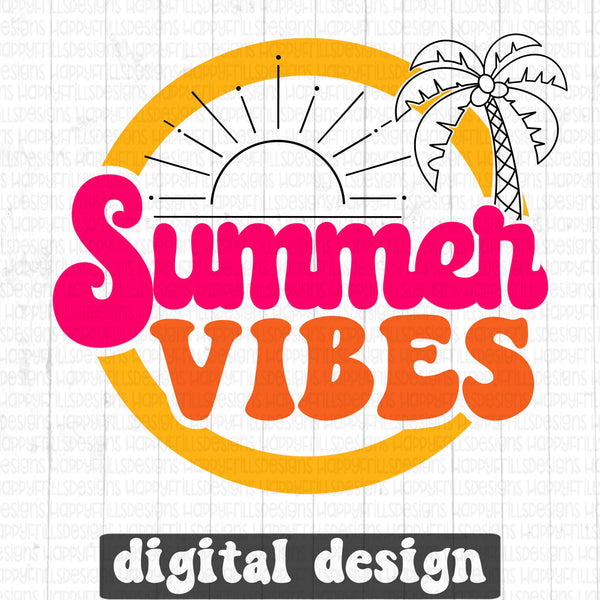 Summer Vibes retro digital design