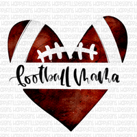 Watercolor heart football mama