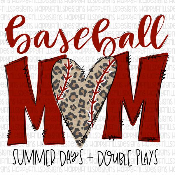 Baseball mom with leopard print