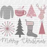 Merry Christmas Collage PINK/GRAY