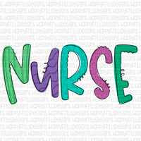 Doodle print nurse