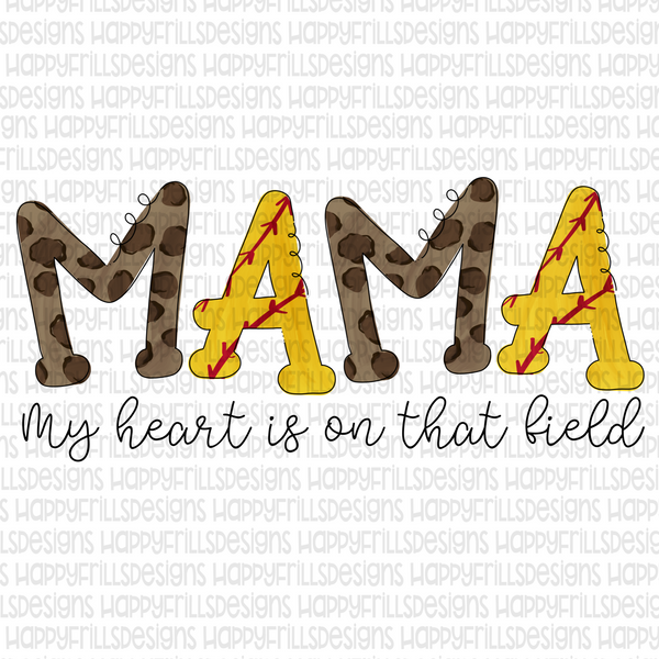 Doodle Softball Mama my heart is on that field