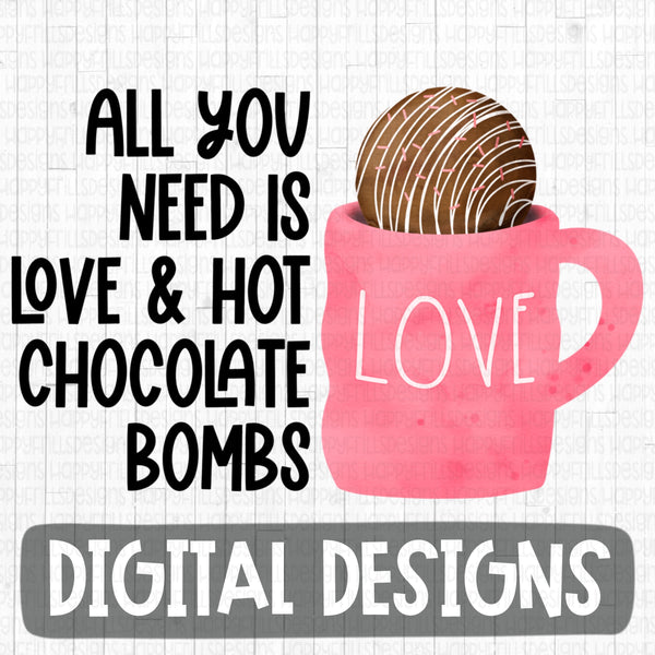 All you need is love and Hot chocolate Bombs-Pink