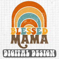 Blessed Mama retro style digital design