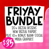 FRIYAY bundle with digital papers and backgrounds