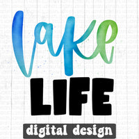 Lake Life watercolor digital design