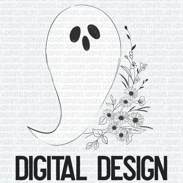 Floral ghost digital design