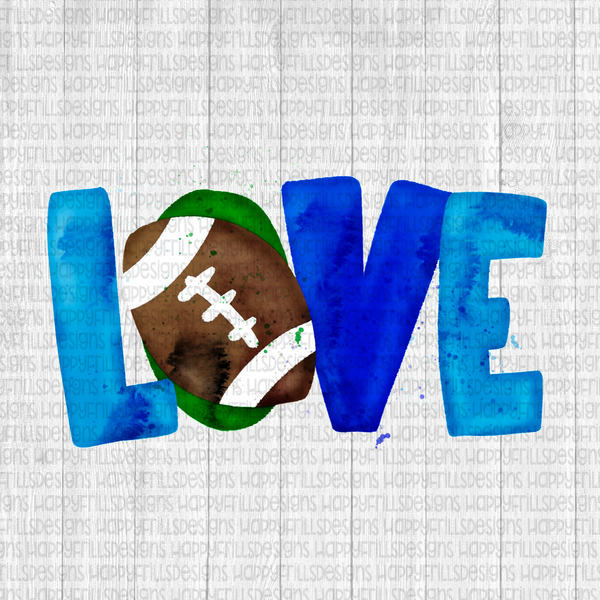 Watercolor Love Football