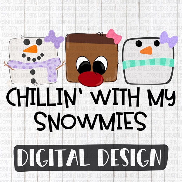 Chillin’ with my Snowmies with bows