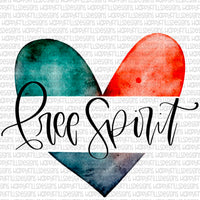 Free Spirit Watercolor Heart
