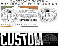 Floral business name custom Facebook cover + PNG set