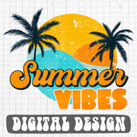 Summer Vibes retro style digital design