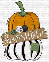 Happy Fall with wooden sign